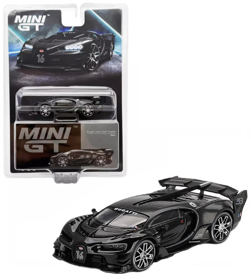 Mini GT 1:64 Bugatti Vision Gran Turismo Black Diecast Model Car MGT00795