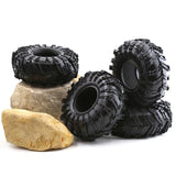 Black rubber 140mm RC crawler tires, 3-pack
