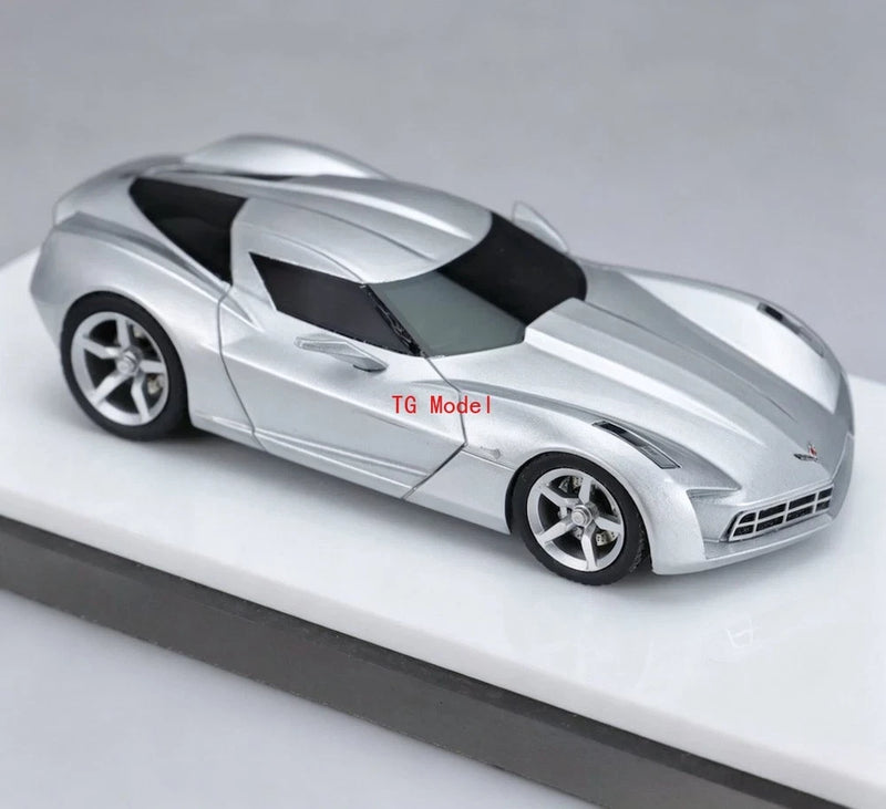 TG 1:64 HEC MK Silver C7 Stingray Concept Sports Model Diecast Resin Car New