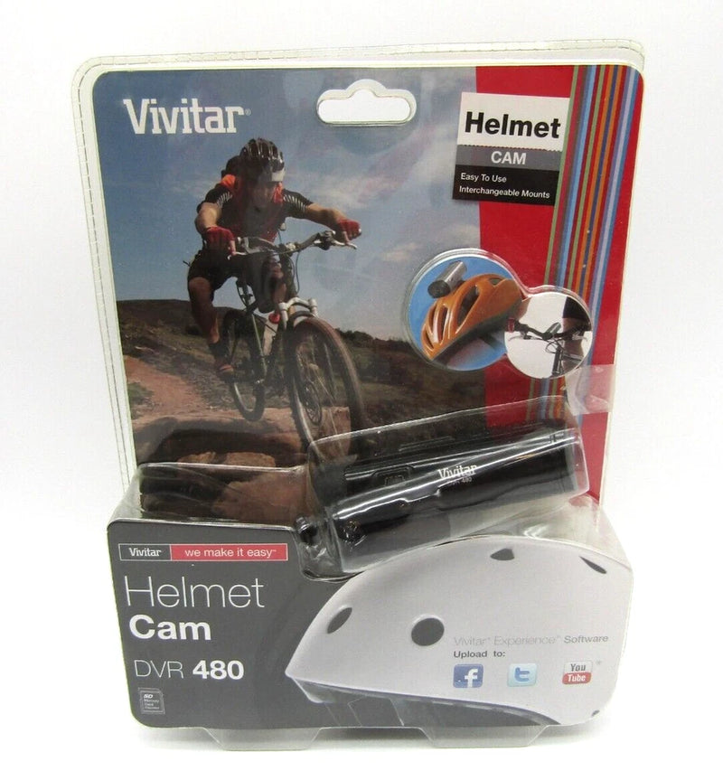 Vivitar Helmet Cam DVR 480 Flash Memory Camcorder DVR480 3 Mounts 1.3 Mega Pixel