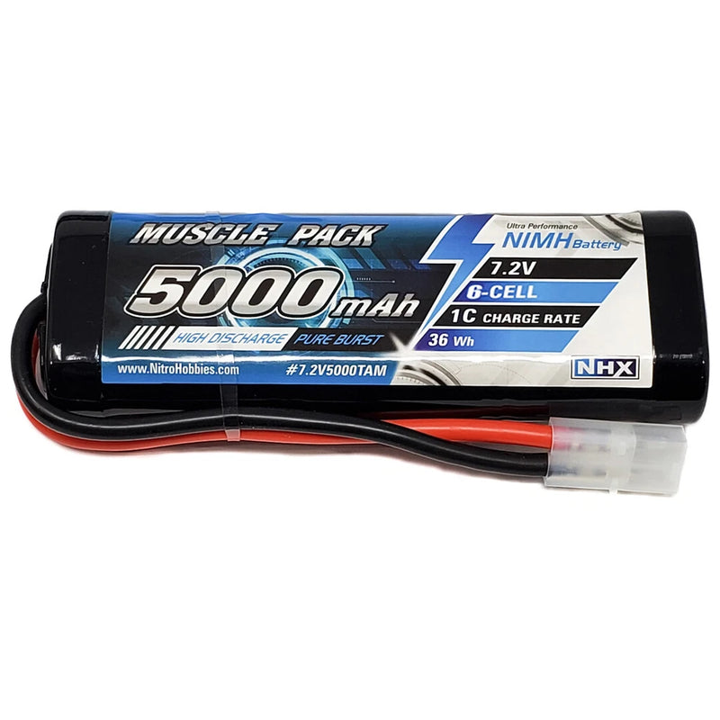 NHX Muscle Pack 7.2V 5000mAh 6-Cell Nimh Battery w/ Tamiya Connector Battery