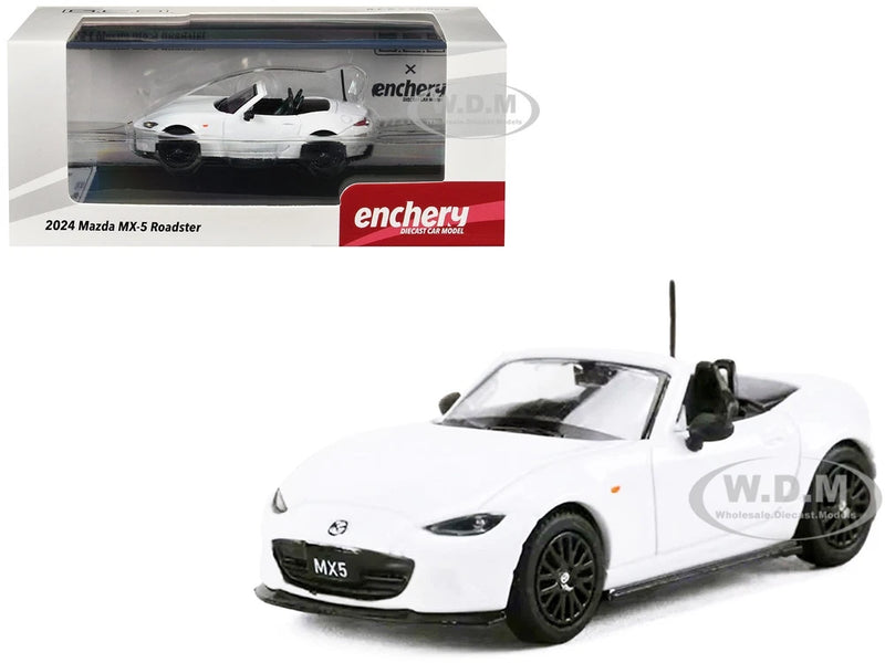 2024 MAZDA MX-5 ROADSTER WHITE 1/64 DIECAST MODEL CAR BY GCD X ENCHERY GE-006-35