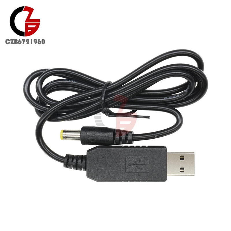 10PCS USB Port to Male 5.5x2.1mm Connector DC 5V to 12V Step Up Converter Cable