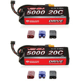 Venom 20C 3S 5000mAh 11.1V LiPo Battery with Universal Plug System x2 Packs