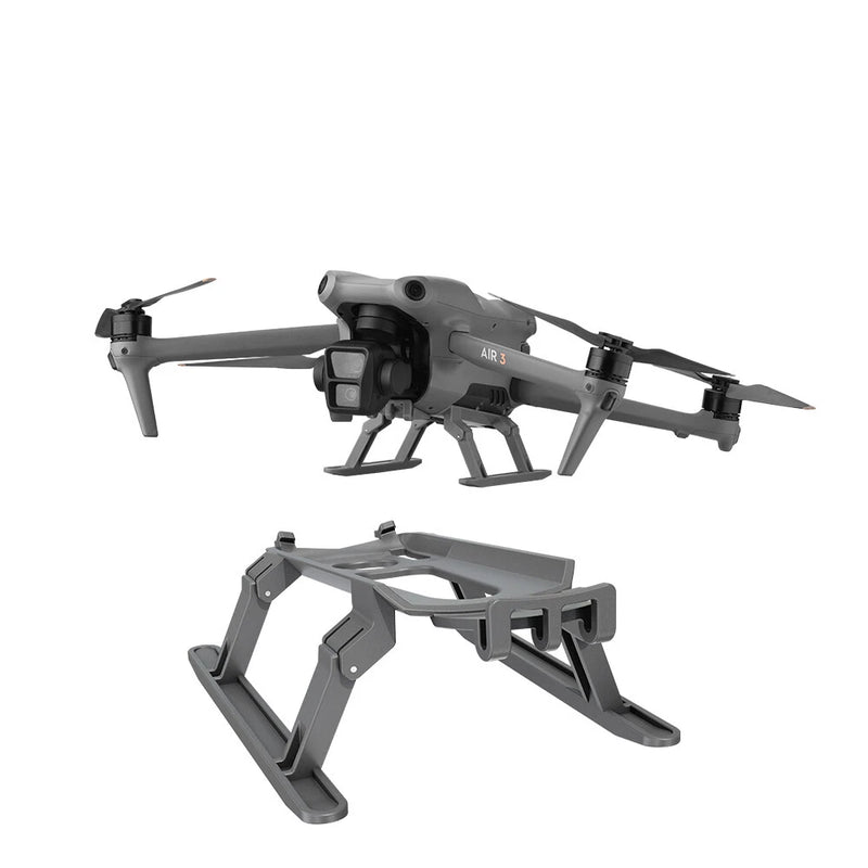 Gray folding tripod protective stand with support legs for drone, replacement part