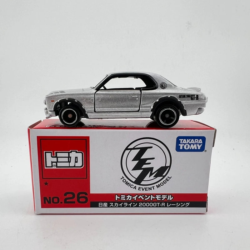 Tomica Event Model car No. 26 with Nissan Skyline 2000 GT-R box, silver