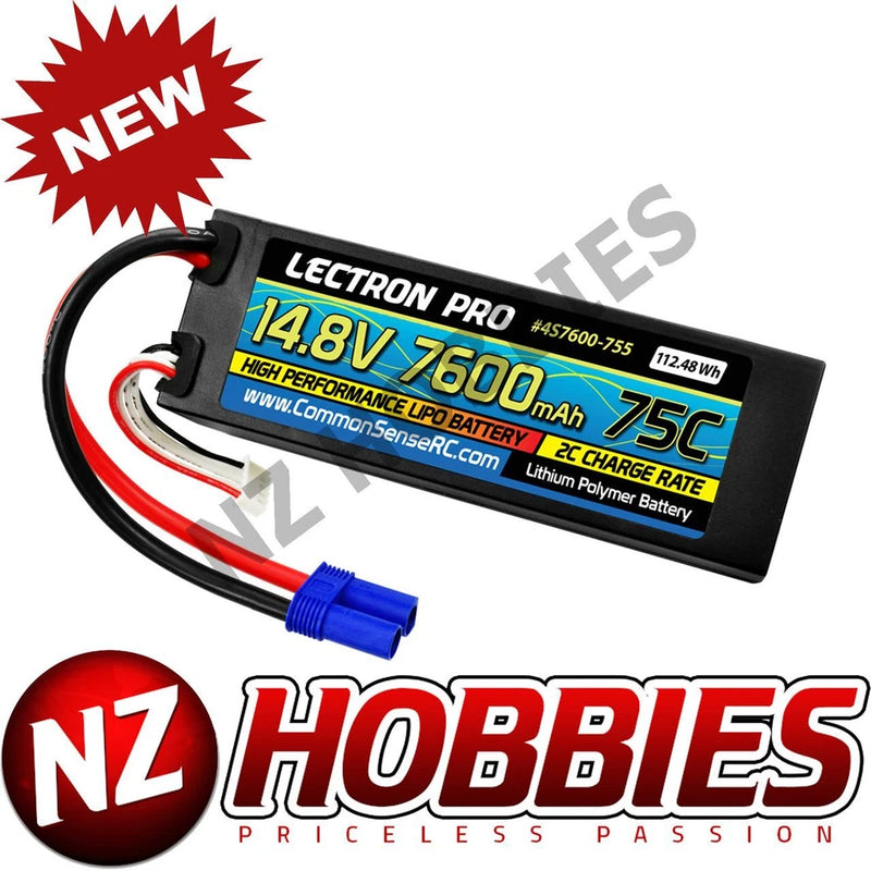 Lectron Pro 14.8V 7600mAh 75C Hard Case Lipo Battery w/ EC5 # 4S7600-755 Battery