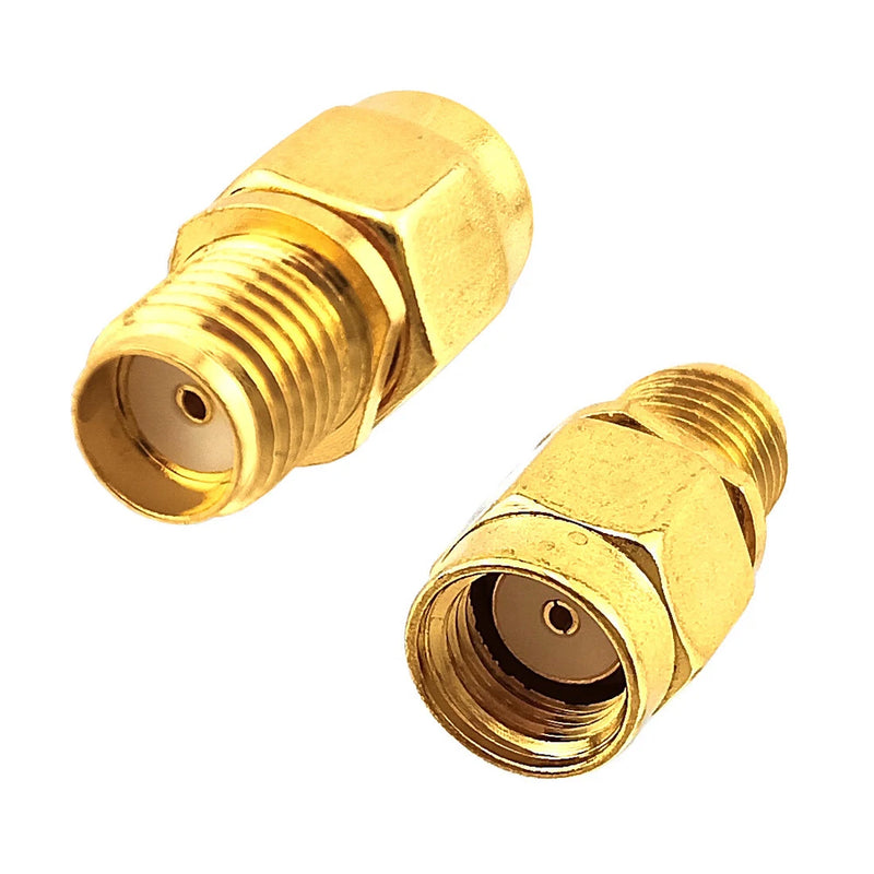 2pcs RP-SMA Male Hole to SMA Female Adapter FPV WiFi Pin Antenna Connector Plug