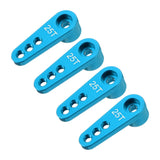 Pale blue 25T RC steering servo single-arm horn set, bolt-hole pattern, 4 pcs