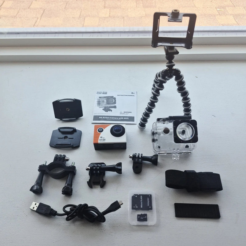 Explore One 4K Action Camera with WiFi Bundle With Many Accessories