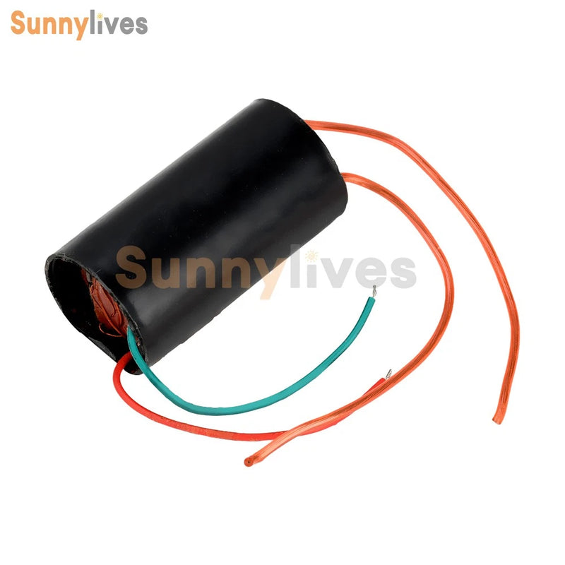 High-voltage pulse generator module with black cylindrical core and red/green leads