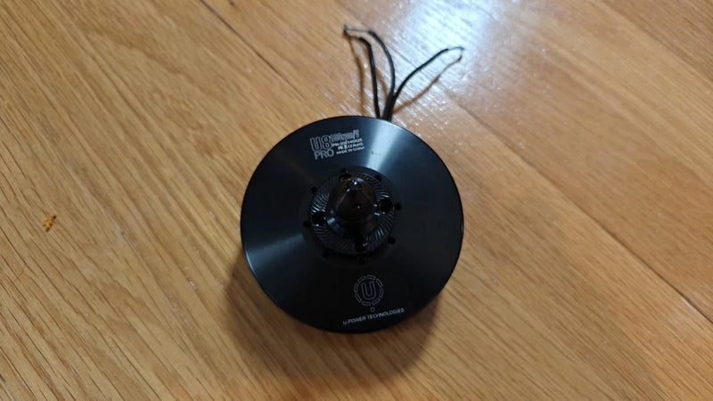 TMotor U8 Pro black brushless RC motor with fan cover and wire leads