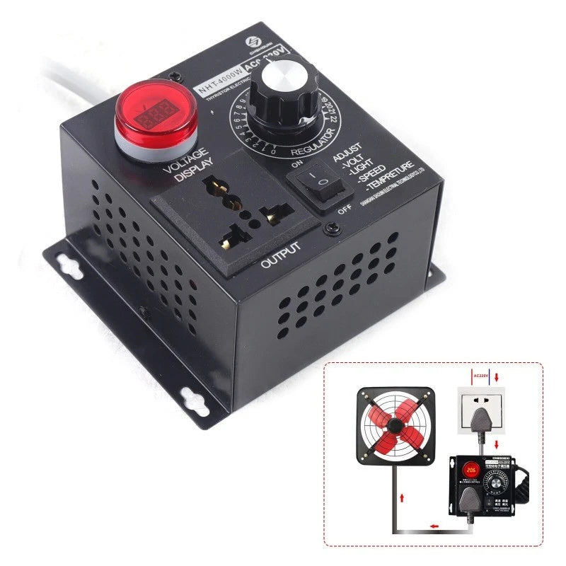 220V Electronic Voltage Regulator and SpeedController for AC AdjustableFan Motor