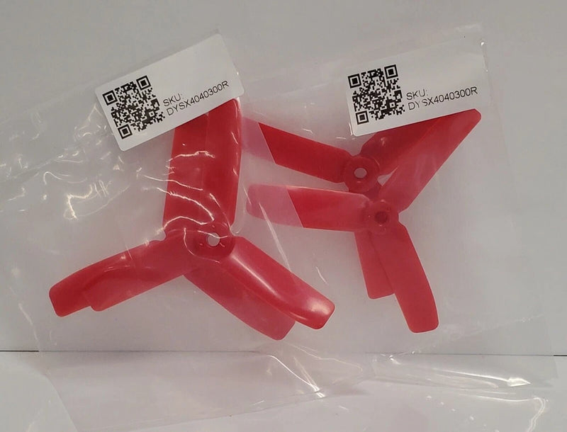 DYS PROP RED 4X4X3 - 3 Blade 2CW 2CCW Quad Propellers - 4 Props FAST SHIPPING!!!