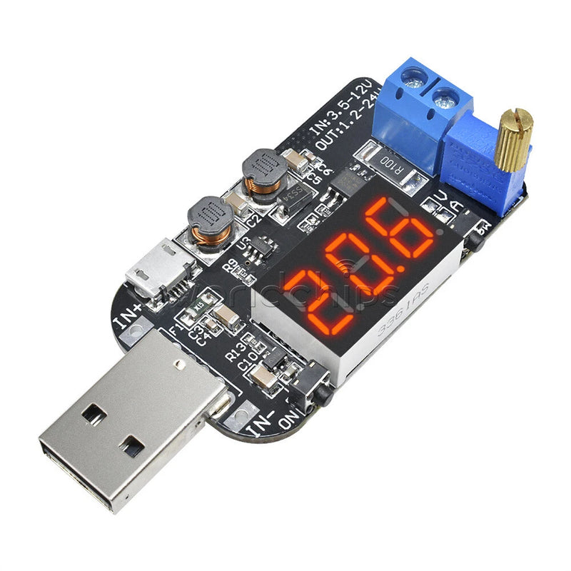 DC 5V to DC 1V 12V 24V USB Power Supply Module Boost Buck Voltage 15W Adjustable