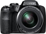 Fujifilm FinePix digital camera with 50x zoom lens, black body and textured grip