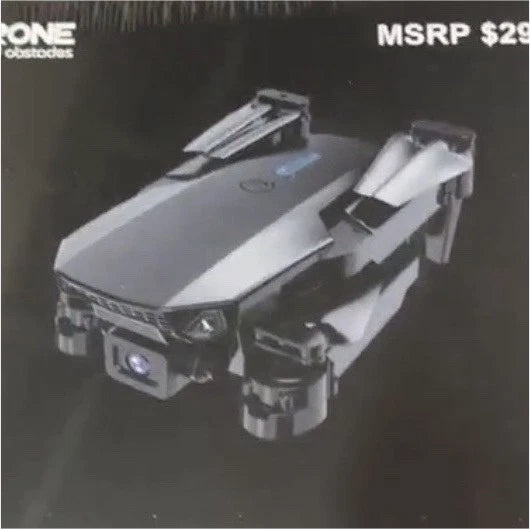 Ready-to-fly drone with front camera and gray body, shown at a 3/4 angle