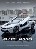 New 1:22 BMW I8 Simulation Alloy Car Model Diecast Ornament Sound Light Pull UK