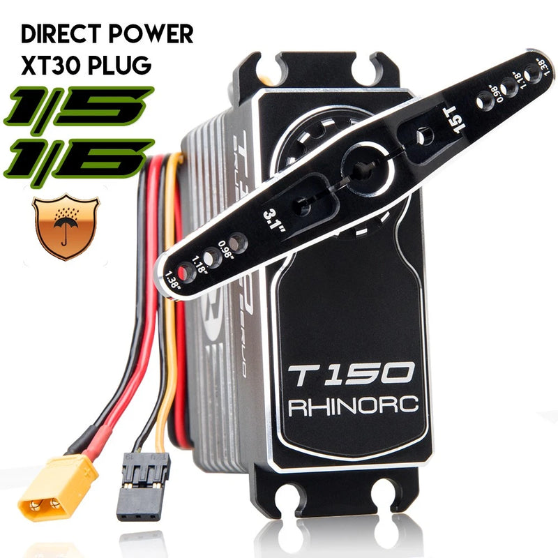 RhinoRC T150 Brushless Servo 158kg Torque 0.09s Speed 333Hz for 1/5 1/6 RC Car