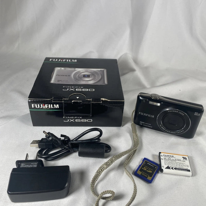 Fujifilm FinePix JX680 16.0MP Digital Camera Black W/ Battery & Chg Cable