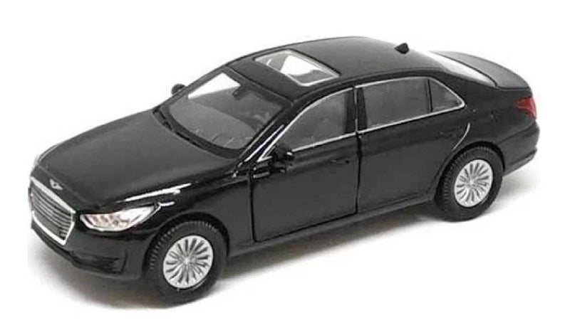 Welly Hyundai Genesis G90 Black 1:34 1:39 Scales 4.5 Inch Diecast Model in Box