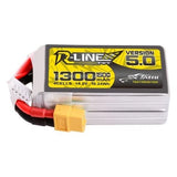 Tattu R-Line Version 5.0 1300mAh 4S 14.8V 150C Lipo Battery Pack with XT60 Plug Battery