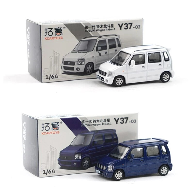 XCarToys 1:64  Wagon R Gen.1 Pearl White /Dark Blue Diecast Model Car