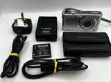 Panasonic Digital Camera Lumix DMC-FS42 10MP Silver Tested + Charger & Battery