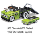 Maisto 1:64 1966 C60 Flatbed Trailer 1959 El Camino Model Diecast Metal Car