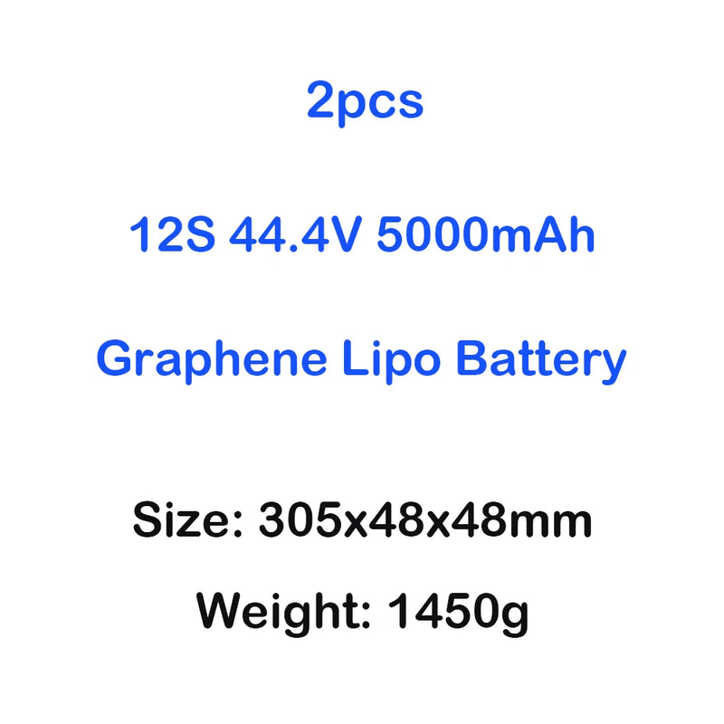 2pcs HRB 12S 5000mAh 100C Graphene Lipo Battery for RC Car Helicopter Drone Car