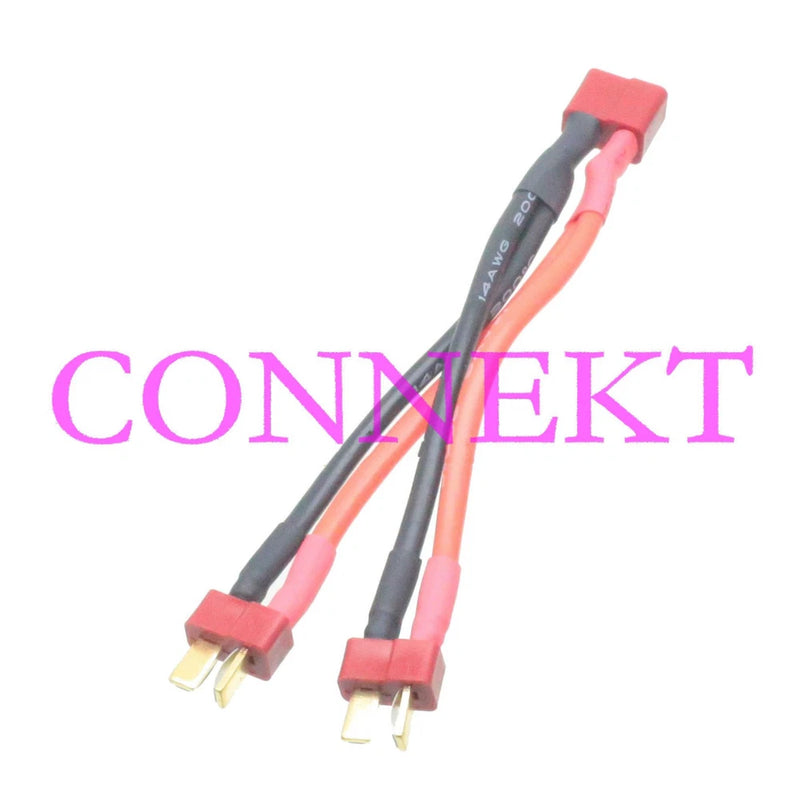 T-Plug (Deans style) Female to 2x Male Parallel Harness cable for RC Lipo