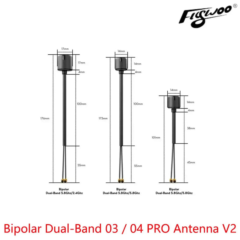 Flywoo Bipolar Dual Band 5.8Ghz/2.4Ghz Antenna V2 for O3/O4 PRO FPV Drone