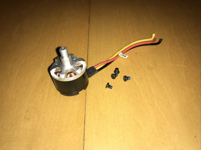 XIRO Xplorer quadcopter drone motor replacement part, silver metal mount with wires