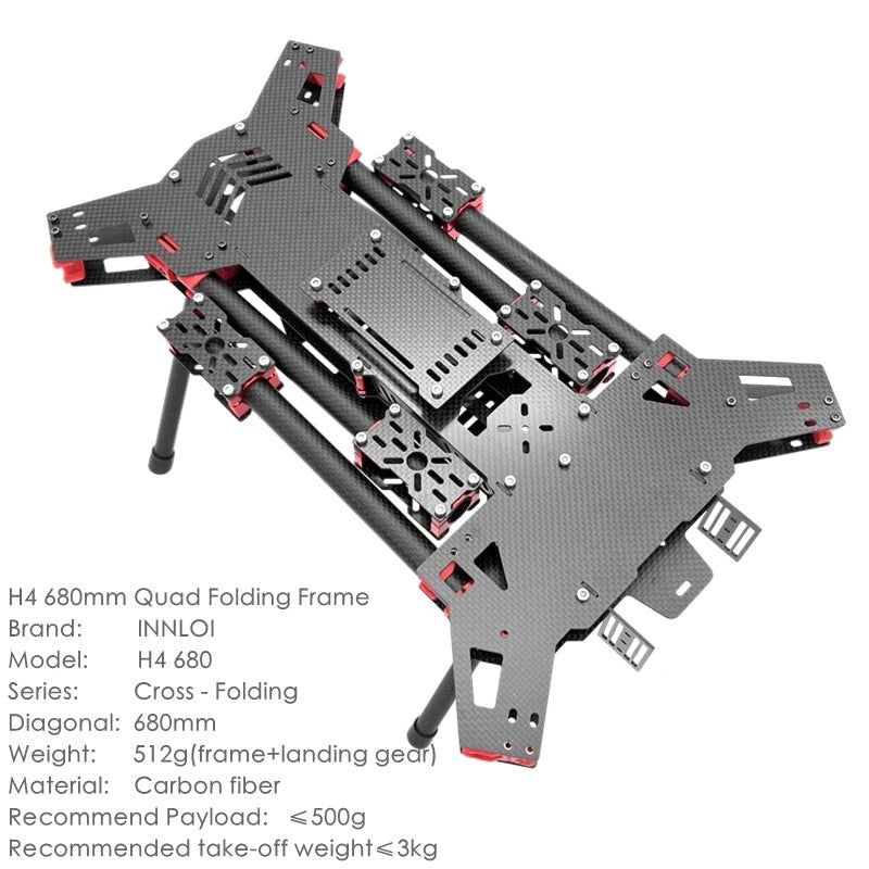 INNLOI H4 680 Drone Folding Frame H680 Alien Cross-Fold Quad Carbon Fiber