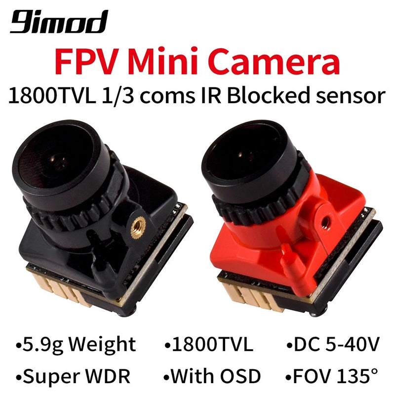 FPV Camera 1800TVL 5V-40V NTSC/PAL with OSD Internal for RC FPV Racing Drone DIY