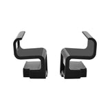 Black phone holder clip mount with U-shaped clamps and gray end pads
