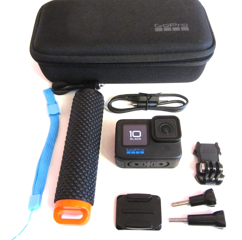GoPro HERO10 Black action camera, black body with front display and wide lens