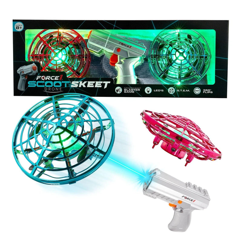 Force1 Scoot Skeet 3pk Mini Drone Electronic Shooting Game for Kids and Adults-