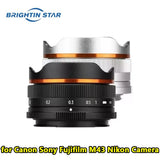 Brightin Star 10mm F5.6 MF Fisheye Lens for Canon Sony Fujifilm M43 Nikon Camera