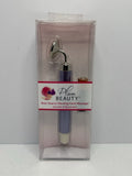 Vibrating facial massager with rose quartz roller, in retail box