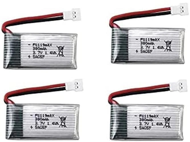 4¡Á 3.7V 380mAh LiPo Battery 752035 for Hubsan X4 H107 Series/ JD385 JD388 Drones