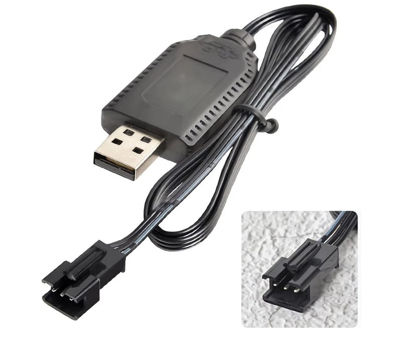 Universal RC Battery Charger Cable with SM-3 Pin Plug for 7.4V 2S Lipo Battery, Battery
