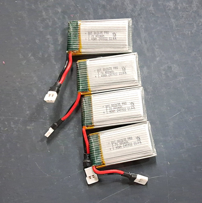 601035 3.7V 400mAh 1S LiPo RC Battery Pack JST Plug Compatible Scale 1:1 Battery