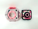Prograce Adventure Kids Camera Waterproof Digital Action Cam 1080P Pink TESTED
