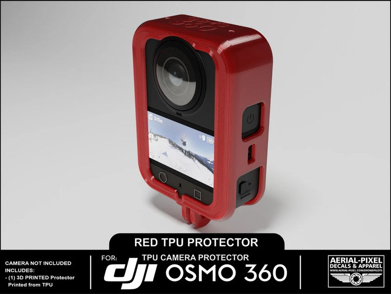 Red TPU camera protector case for DJI Osmo 360