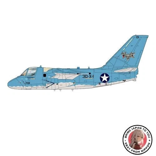 1/72 scale S-3B Viking model aircraft, blue with VX-30 markings and star logo