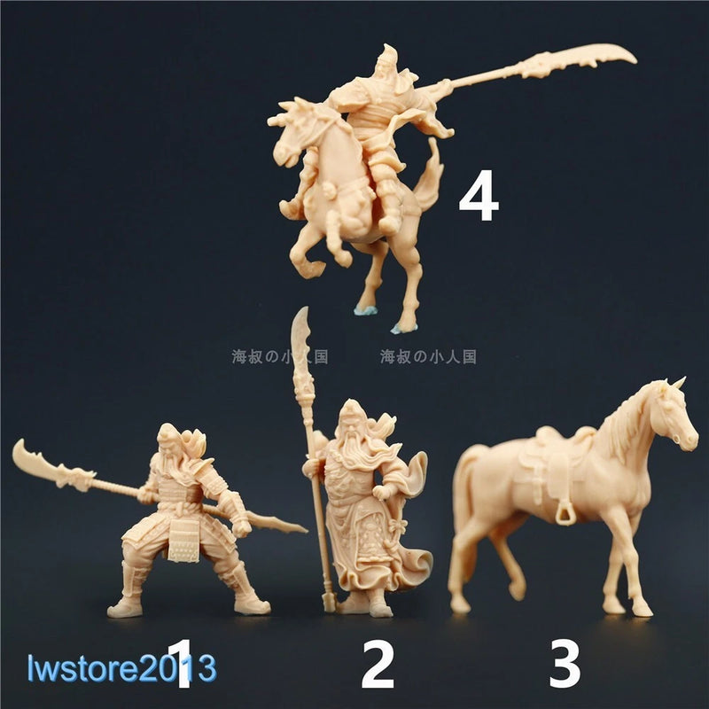1/64 Guan Yu Man Horse Scene Props Miniatures Figures Model For Cars Vehicles