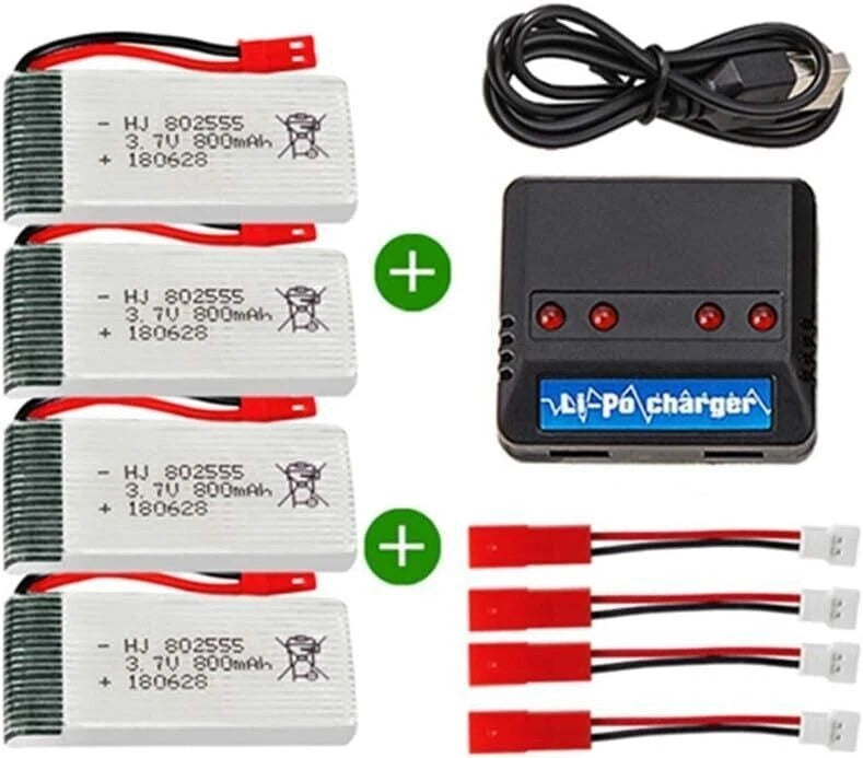3.7V 25C 800mah Li-po LiPo Battery 802555 JST For SYMA X5C X5SC X5SW RC Drone Battery