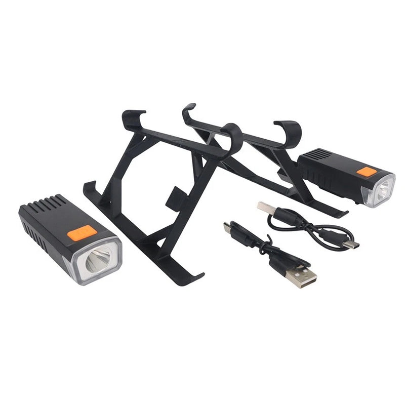 Drone dual searchlight tripod mount with two LED spotlights and USB power cable
