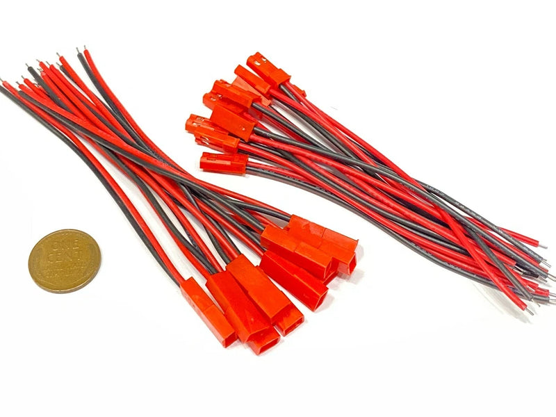 10 pairs 100mm JST Plug Connector Cable Male & Female RC Lipo Battery 2.54mm